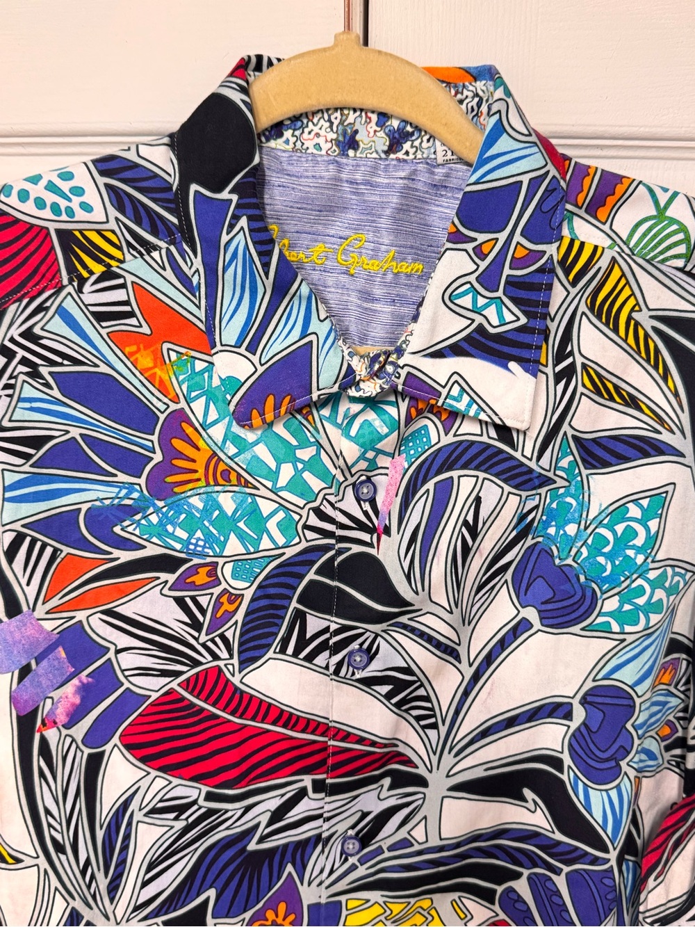 Robert Graham ISLEY Classic Fit Button Up Shirt Mens 2XL Multicolor Floral PRIDE - Picture 7 of 10